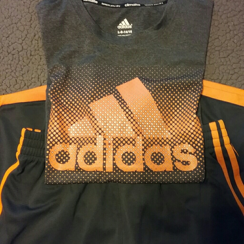 Boys 14/16 addias shorts and shirt set